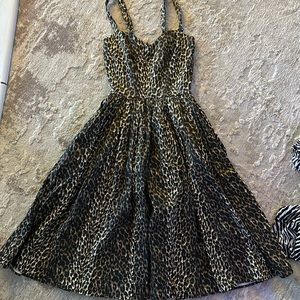 SWEETHEART SWING DRESS IN WILD LEOPARD PRINT - VIXEN BY MICHELINE PITT- XS